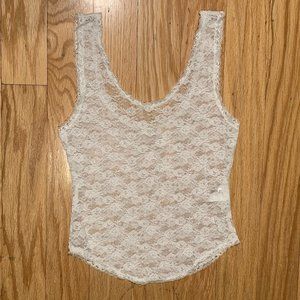White Sheer Lace Tank Top - Brandy Melville (John Galt)